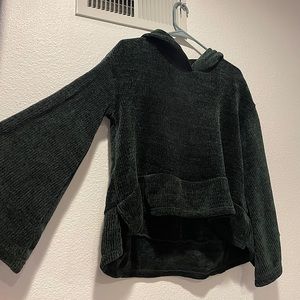 green bell sleeve hoodie